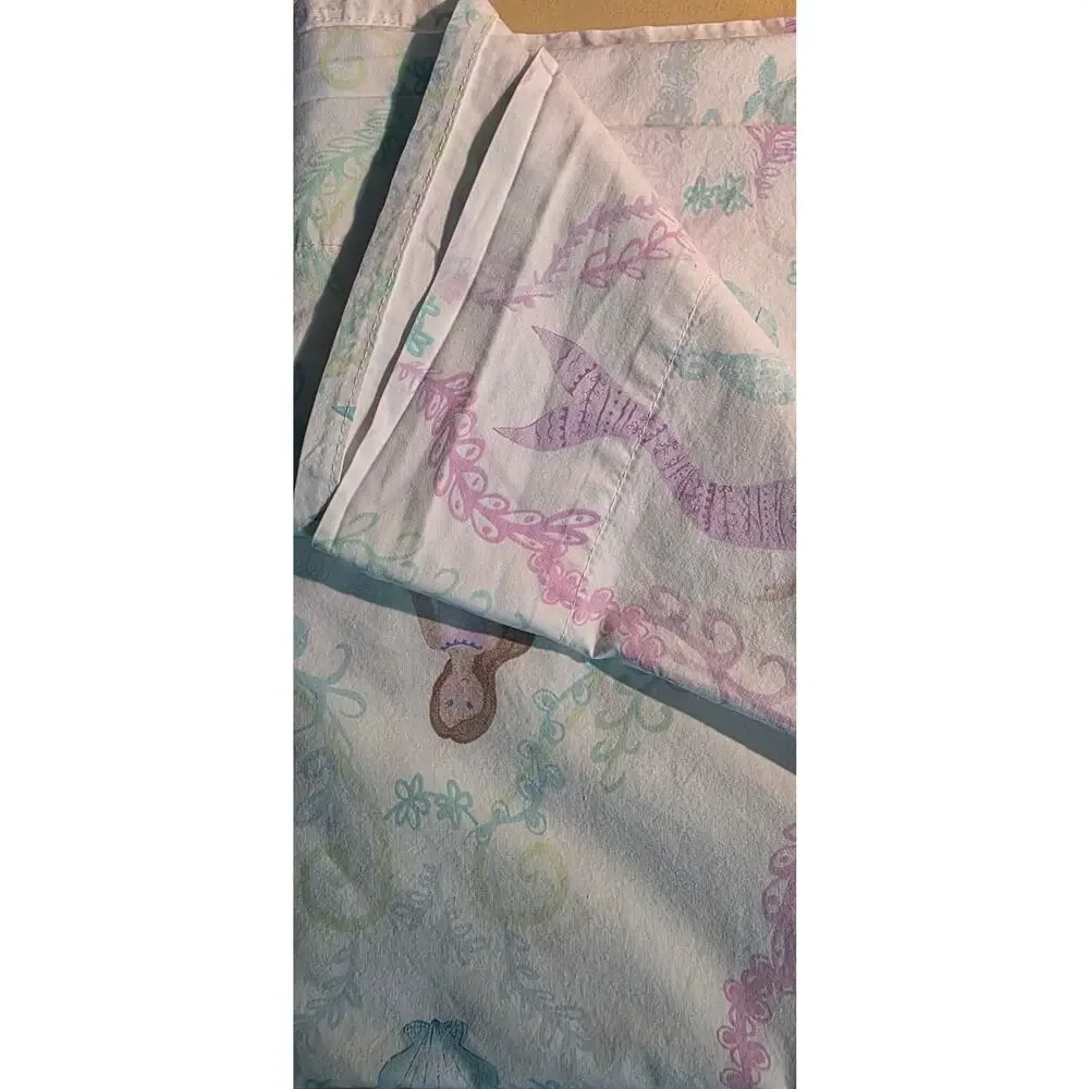 Pottery Barn Kids Queen‎ Bailey Mermaid Flat Cotton Sheet
